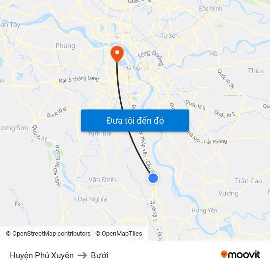 Huyện Phú Xuyên to Bưởi map