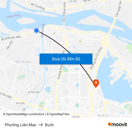 Phường Liên Mạc to Bưởi map