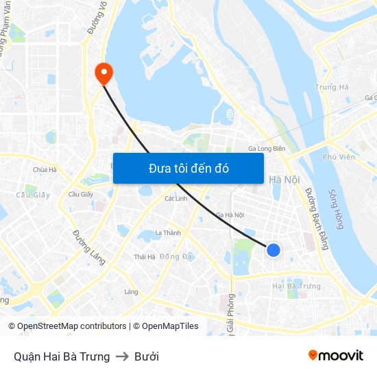 Quận Hai Bà Trưng to Bưởi map