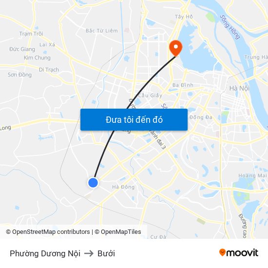 Phường Dương Nội to Bưởi map