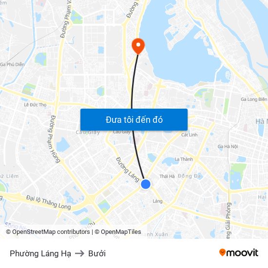 Phường Láng Hạ to Bưởi map