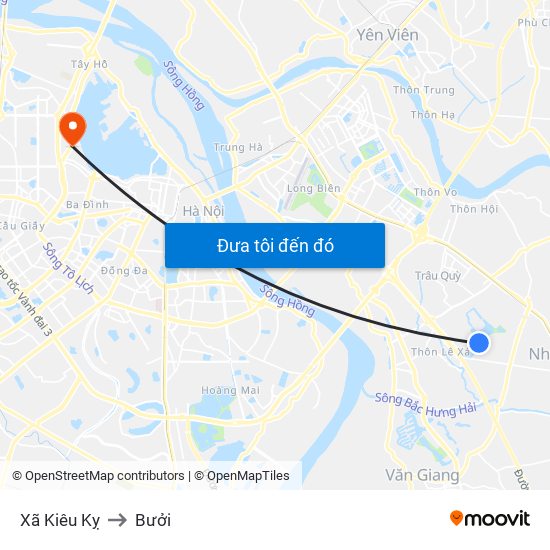 Xã Kiêu Kỵ to Bưởi map