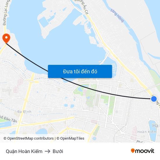 Quận Hoàn Kiếm to Bưởi map