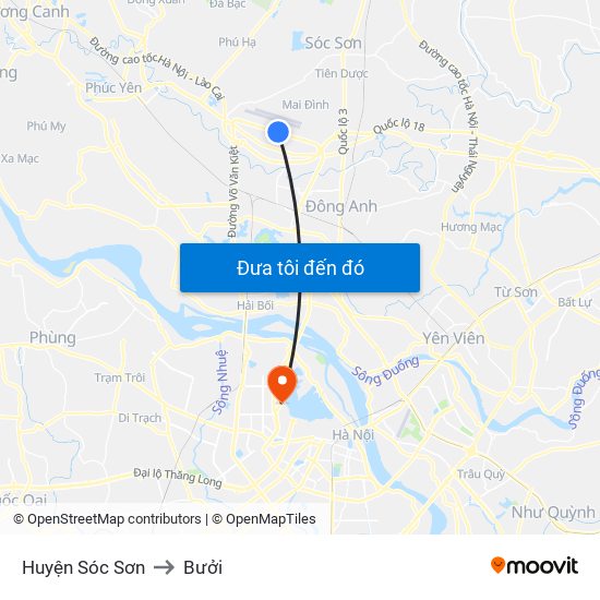 Huyện Sóc Sơn to Bưởi map