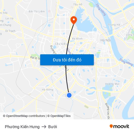 Phường Kiến Hưng to Bưởi map