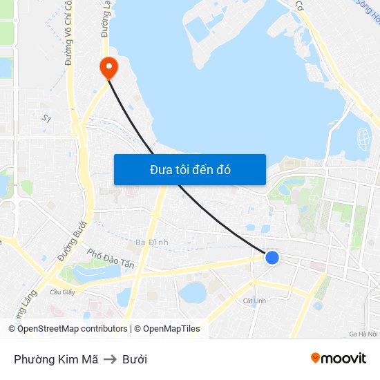 Phường Kim Mã to Bưởi map