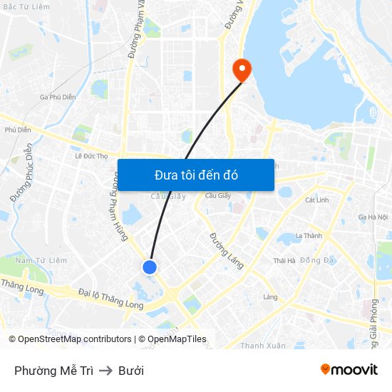 Phường Mễ Trì to Bưởi map