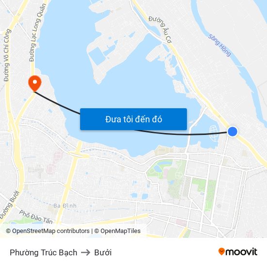 Phường Trúc Bạch to Bưởi map