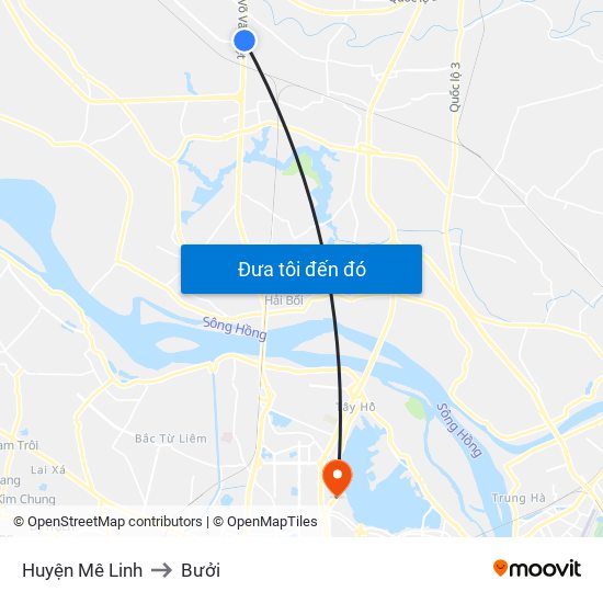 Huyện Mê Linh to Bưởi map