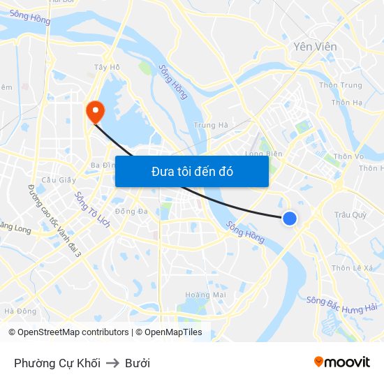 Phường Cự Khối to Bưởi map