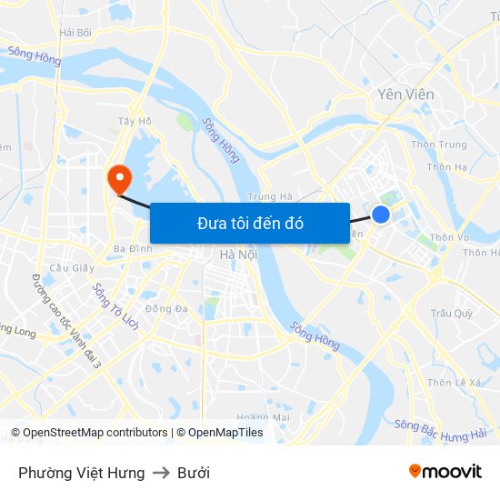Phường Việt Hưng to Bưởi map