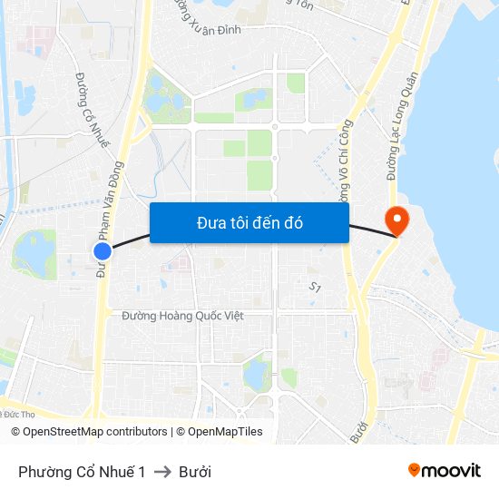 Phường Cổ Nhuế 1 to Bưởi map