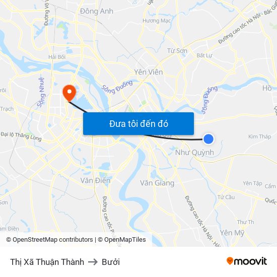 Thị Xã Thuận Thành to Bưởi map