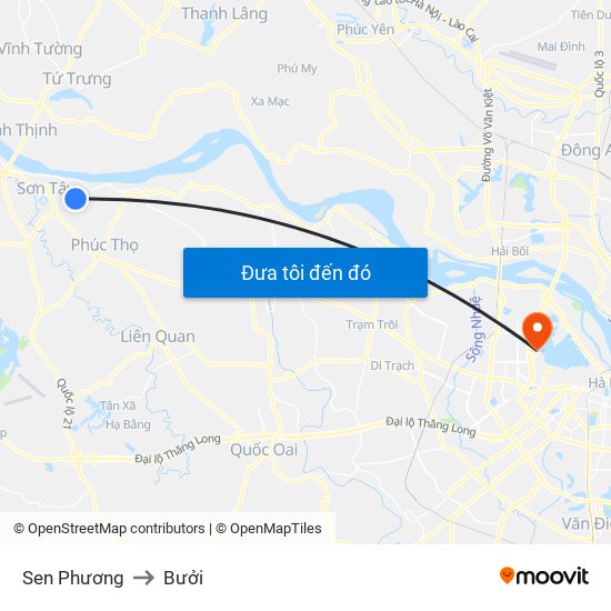 Sen Phương to Bưởi map