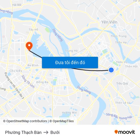 Phường Thạch Bàn to Bưởi map