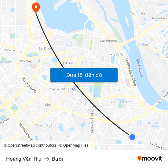 Hoàng Văn Thụ to Bưởi map