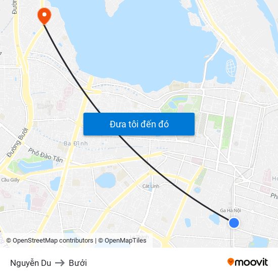 Nguyễn Du to Bưởi map