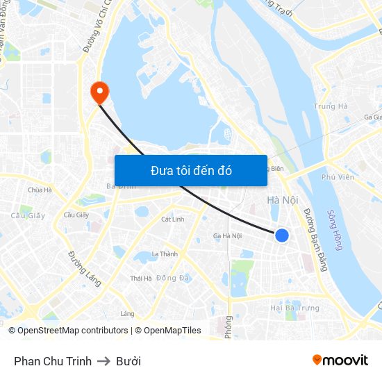 Phan Chu Trinh to Bưởi map