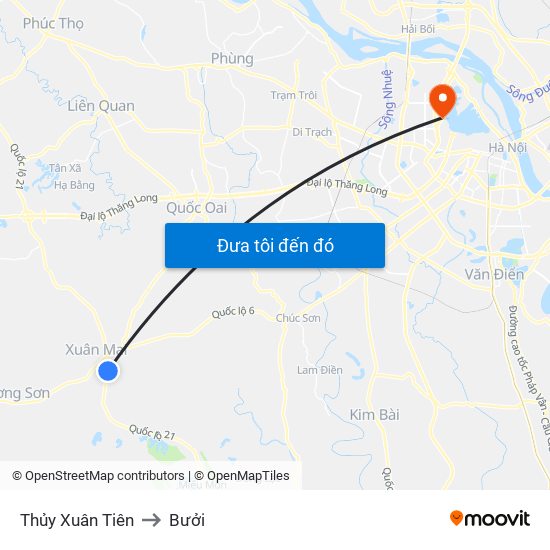 Thủy Xuân Tiên to Bưởi map
