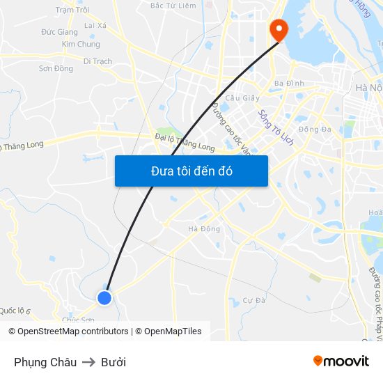 Phụng Châu to Bưởi map