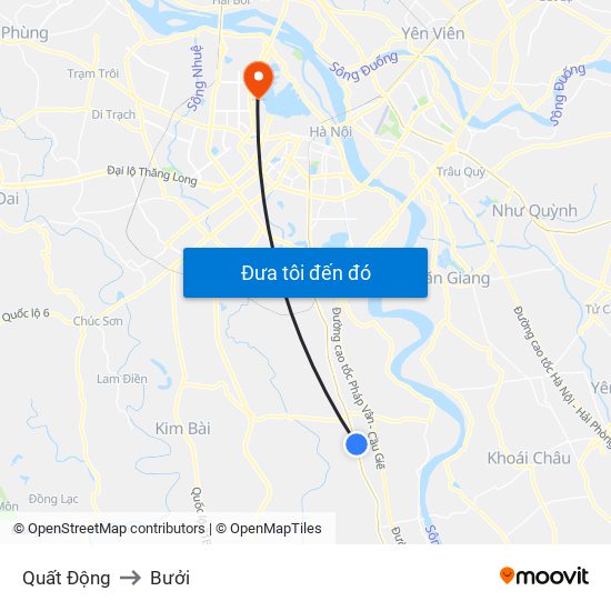 Quất Động to Bưởi map