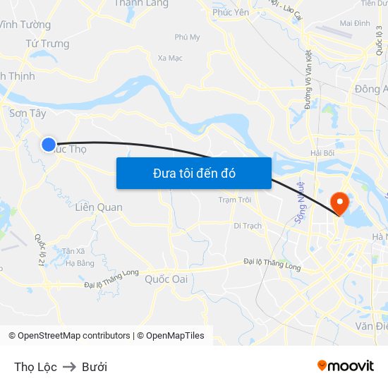Thọ Lộc to Bưởi map