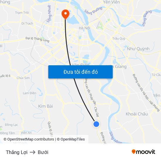 Thắng Lợi to Bưởi map