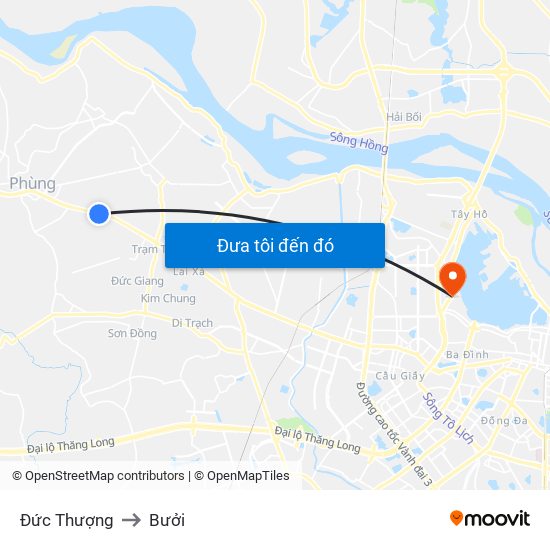 Đức Thượng to Bưởi map