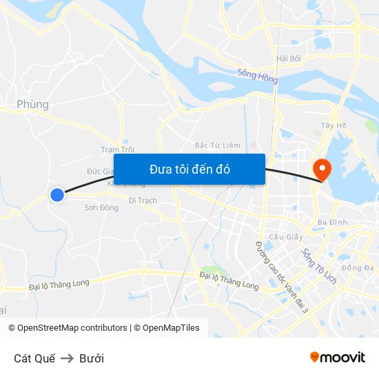 Cát Quế to Bưởi map