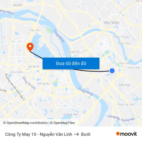Công Ty May 10 - Nguyễn Văn Linh to Bưởi map
