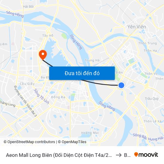 Aeon Mall Long Biên (Đối Diện Cột Điện T4a/2a-B Đường Cổ Linh) to Bưởi map