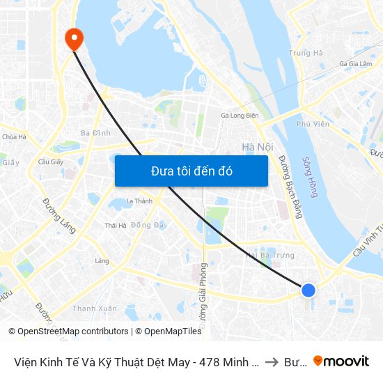 Viện Kinh Tế Và Kỹ Thuật Dệt May - 478 Minh Khai to Bưởi map