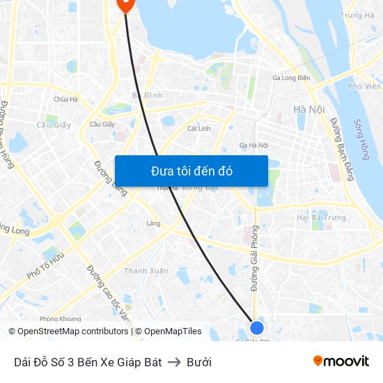 Dải Đỗ Số 3 Bến Xe Giáp Bát to Bưởi map