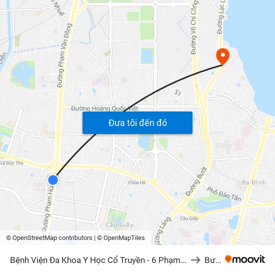 Bệnh Viện Đa Khoa Y Học Cổ Truyền - 6 Phạm Hùng to Bưởi map