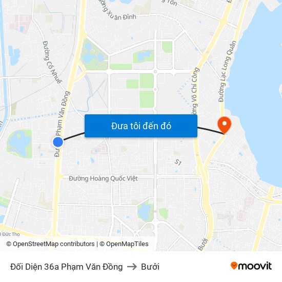 Đối Diện 36a Phạm Văn Đồng to Bưởi map