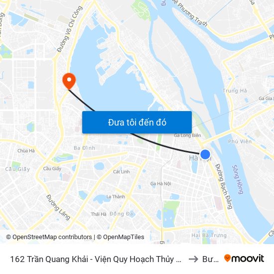 162 Trần Quang Khải - Viện Quy Hoạch Thủy Lợi to Bưởi map