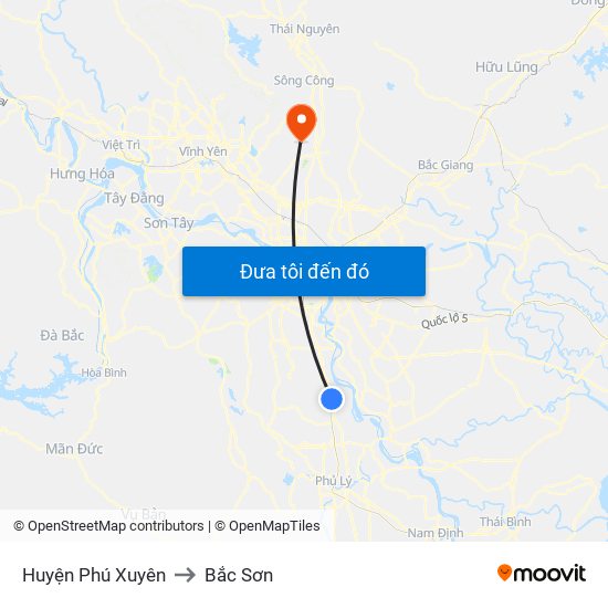 Huyện Phú Xuyên to Bắc Sơn map