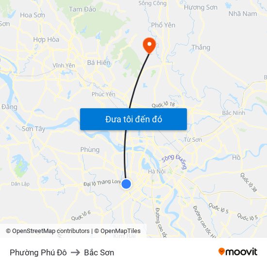 Phường Phú Đô to Bắc Sơn map