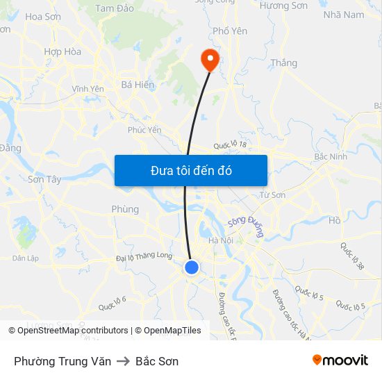 Phường Trung Văn to Bắc Sơn map