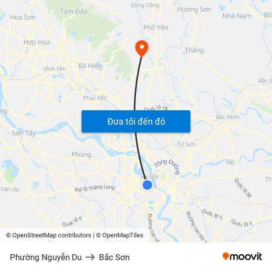Phường Nguyễn Du to Bắc Sơn map