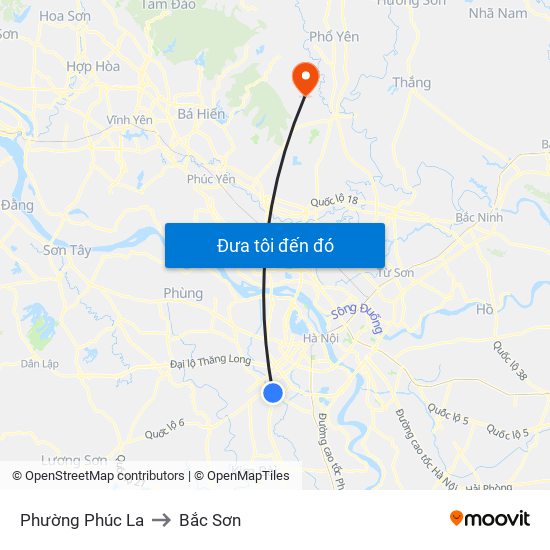 Phường Phúc La to Bắc Sơn map