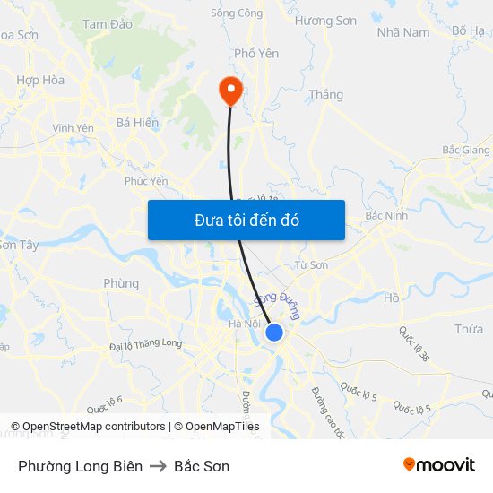 Phường Long Biên to Bắc Sơn map