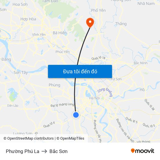 Phường Phú La to Bắc Sơn map