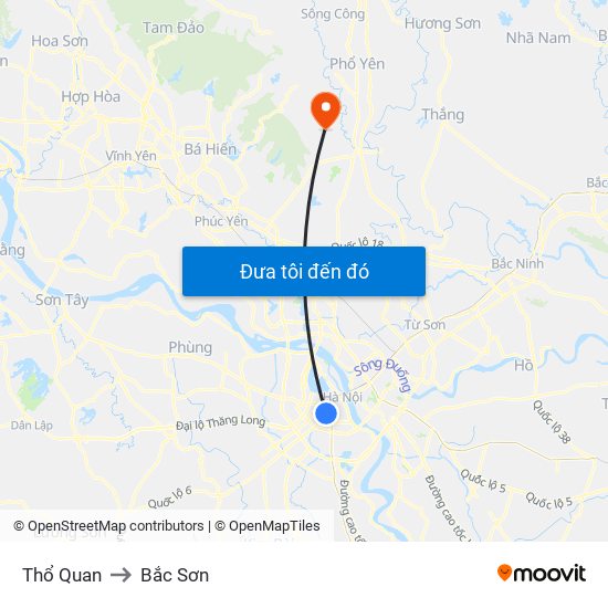 Thổ Quan to Bắc Sơn map