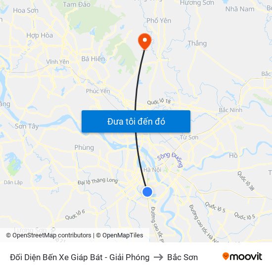 Đối Diện Bến Xe Giáp Bát - Giải Phóng to Bắc Sơn map