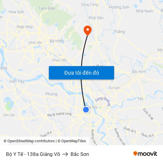 Bộ Y Tế - 138a Giảng Võ to Bắc Sơn map