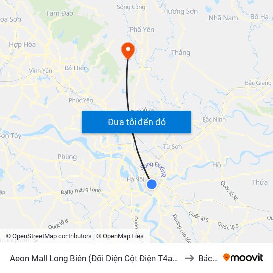 Aeon Mall Long Biên (Đối Diện Cột Điện T4a/2a-B Đường Cổ Linh) to Bắc Sơn map