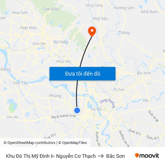 Khu Đô Thị Mỹ Đình Ii- Nguyễn Cơ Thạch to Bắc Sơn map