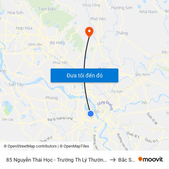 85 Nguyễn Thái Học - Trường Th Lý Thường Kiệt to Bắc Sơn map