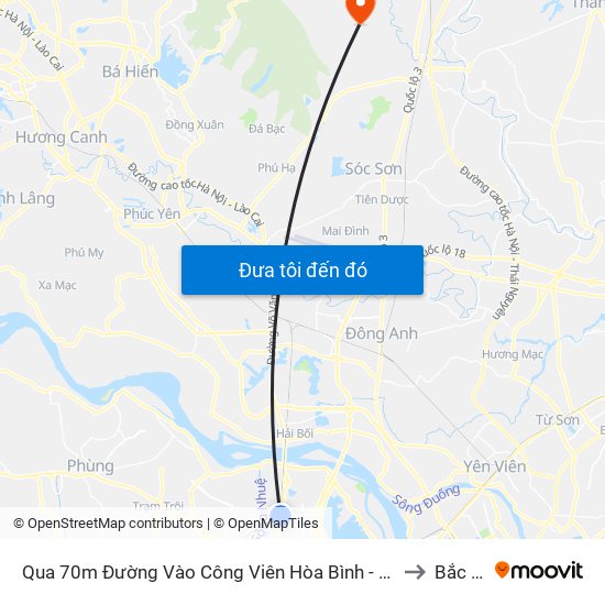 Qua 70m Đường Vào Công Viên Hòa Bình - Phạm Văn Đồng to Bắc Sơn map